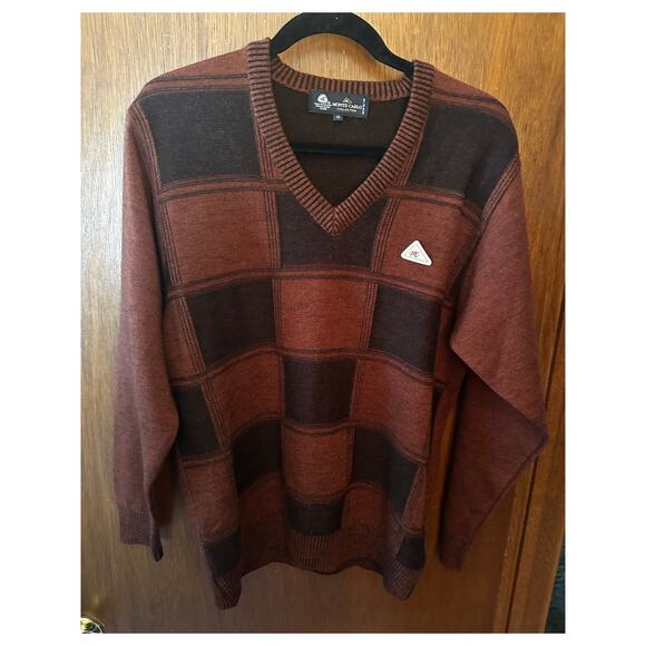 MONTE CARLO V NECK WOOL BLEND SWEATER; SIZE 40/MED - Picture 1 of 4